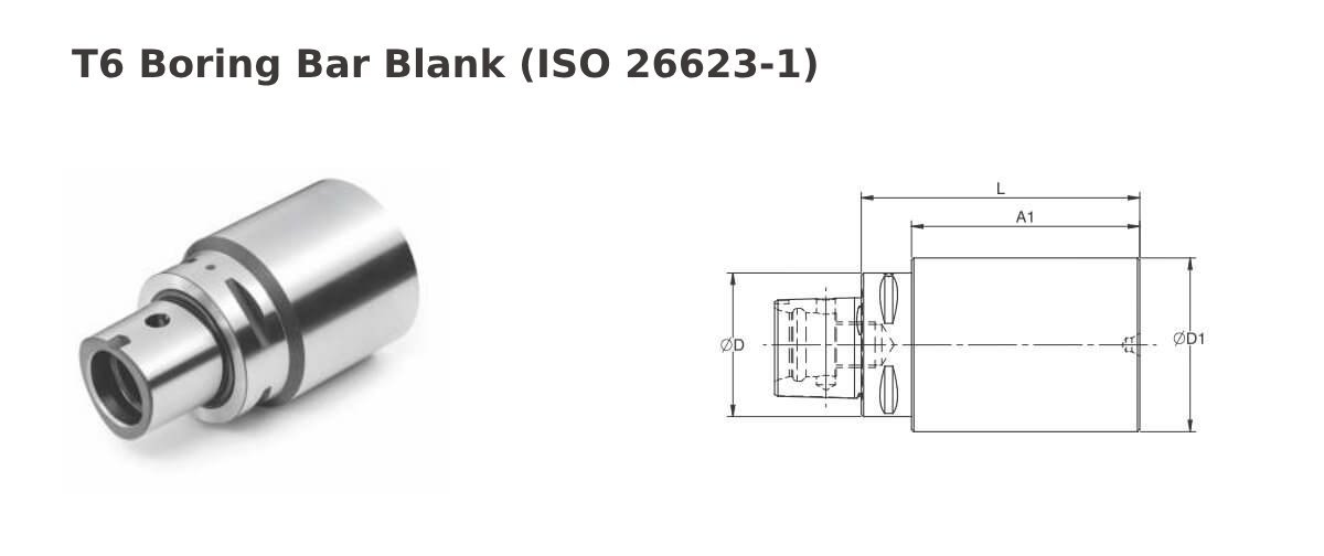 Polygonal Shank T6 Boring Bar Blank Dia 120 L 180 (Compatible with Capto® Style C6)